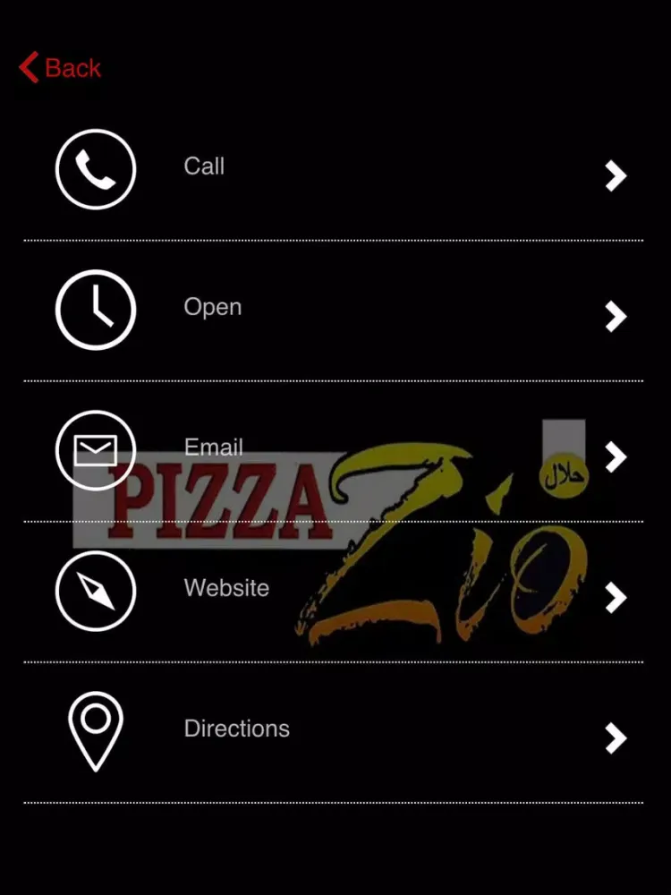Capturas de tela do Pizzazio iPad 