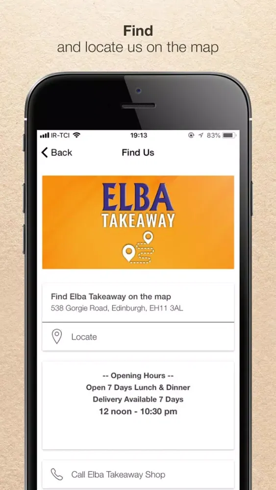 Ảnh chụp màn hình của Elba Takeaway