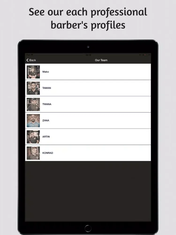 Veen Barbers iPad  Screenshots
