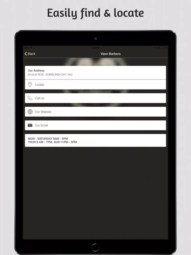 Veen Barbers iPad  Screenshots