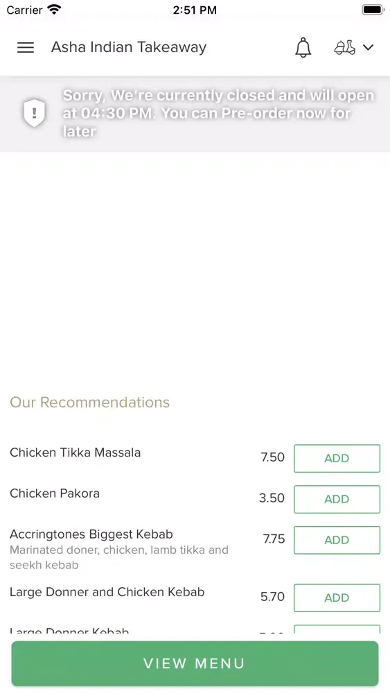 Скриншоты Asha Indian Takeaway.