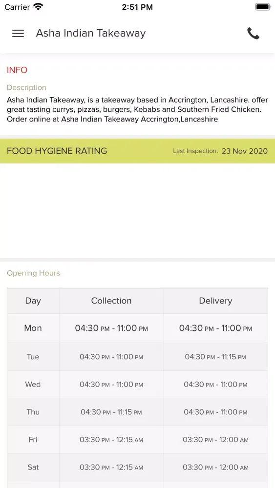 Скриншоты Asha Indian Takeaway.