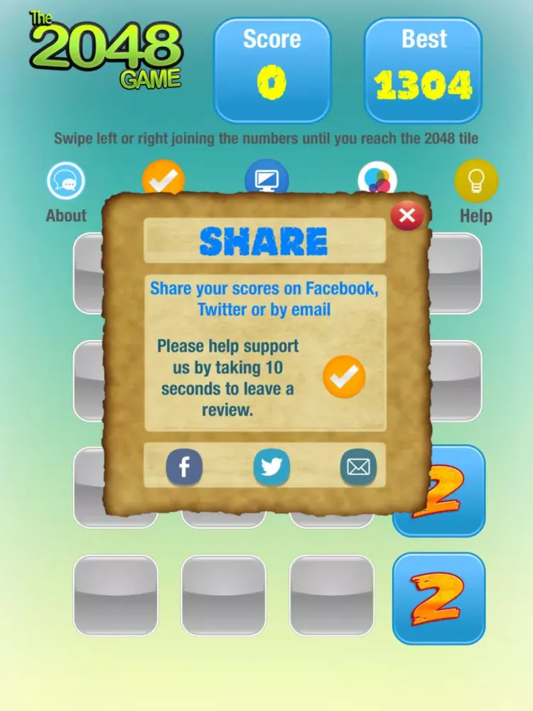 Скриншоты The 2048 Game - Test your Math Skills iPad 