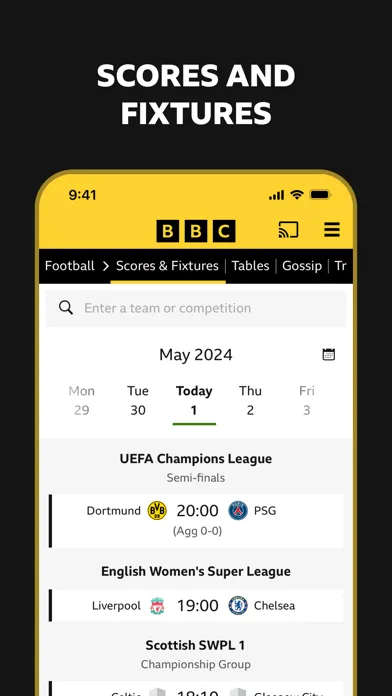 Скриншоты BBC Sport