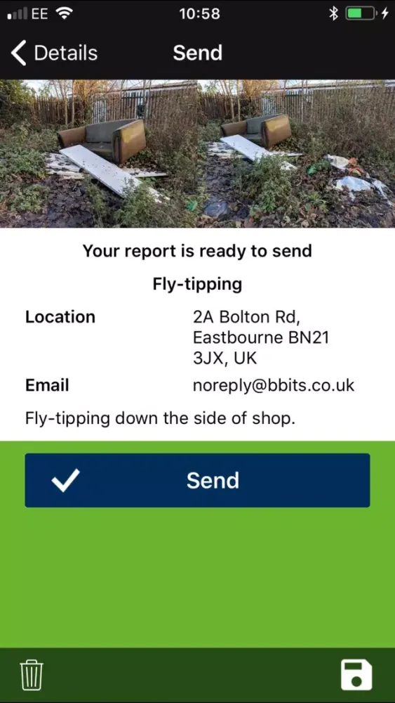Ảnh chụp màn hình của Report It Lewes & Eastbourne