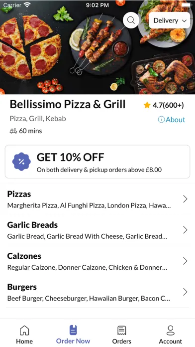 Bellissimo Pizza & Grill应用截图