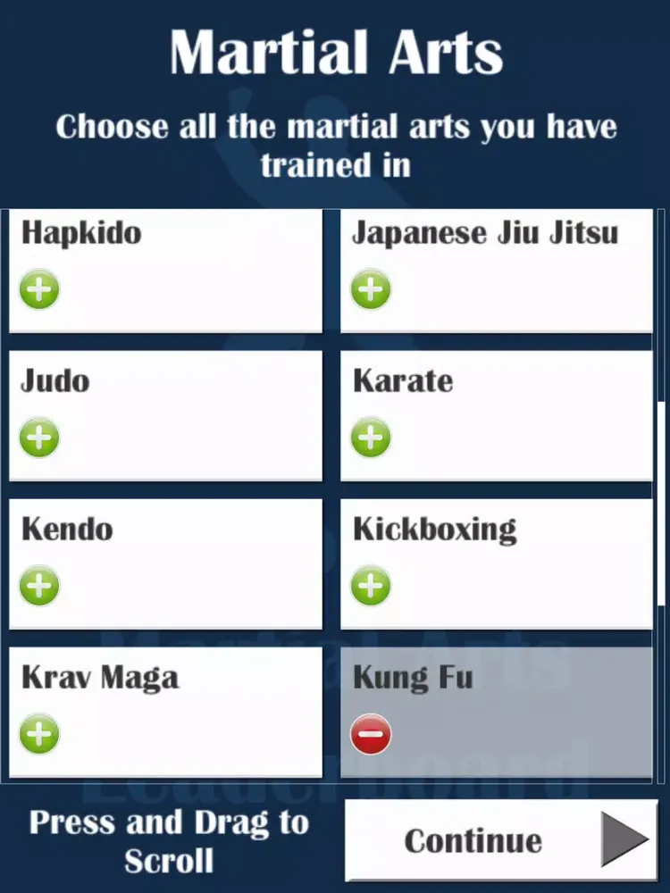 World Martial Arts Leaderboard iPad  스크린샷