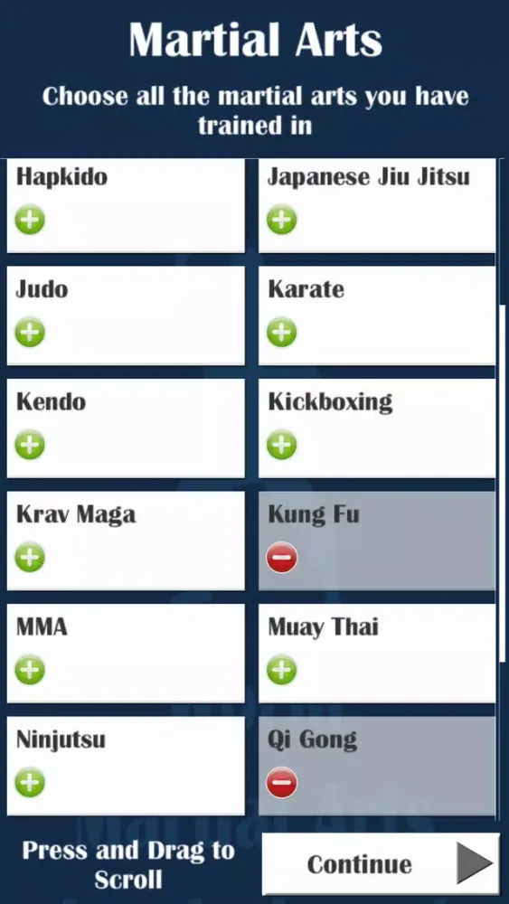 World Martial Arts Leaderboard 스크린샷