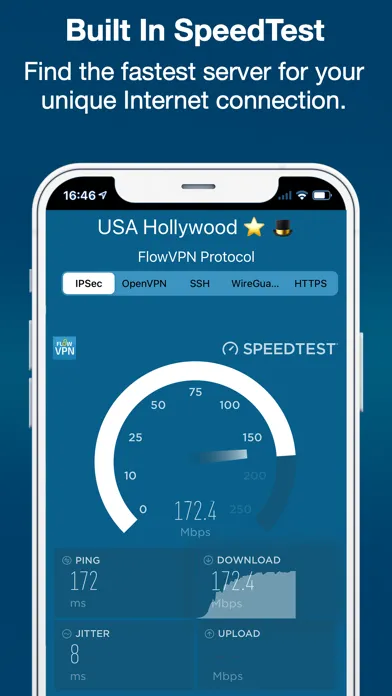 Zrzuty ekranu Flow VPN: Fast Secure VPN