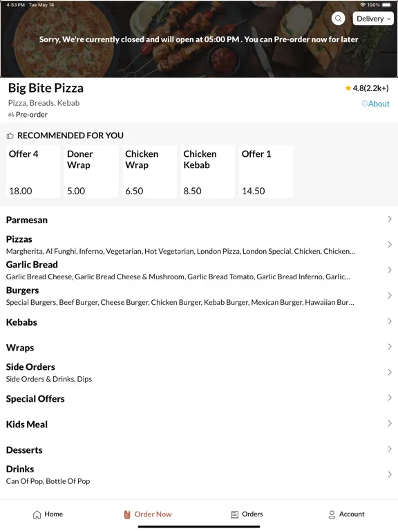 Big Bite Pizza Blyth iPad 应用截图