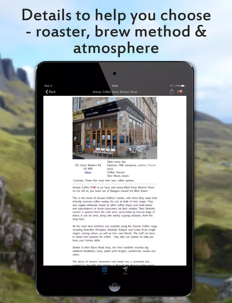 Tangkapan skrin Scotland Coffee Lovers iPad 