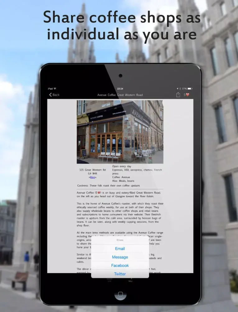 Tangkapan skrin Scotland Coffee Lovers iPad 
