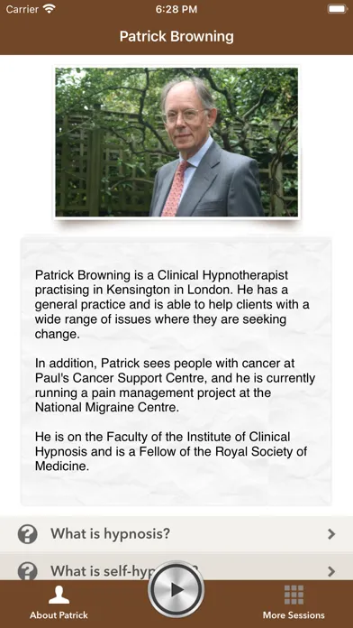 Ảnh chụp màn hình của Self-hypnosis Patrick Browning