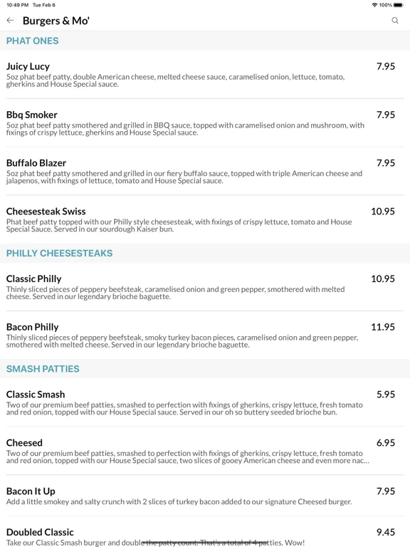 Capturas de tela do Burgerly iPad 