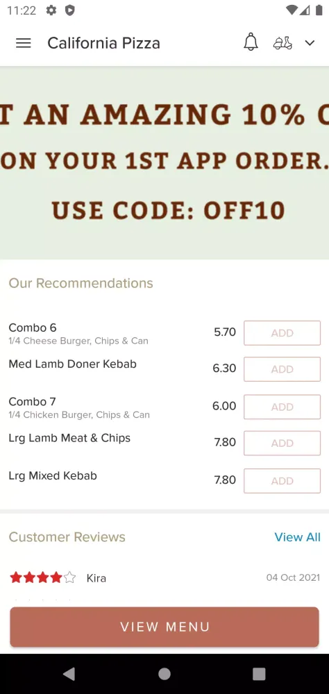 California Pizza Screenshots