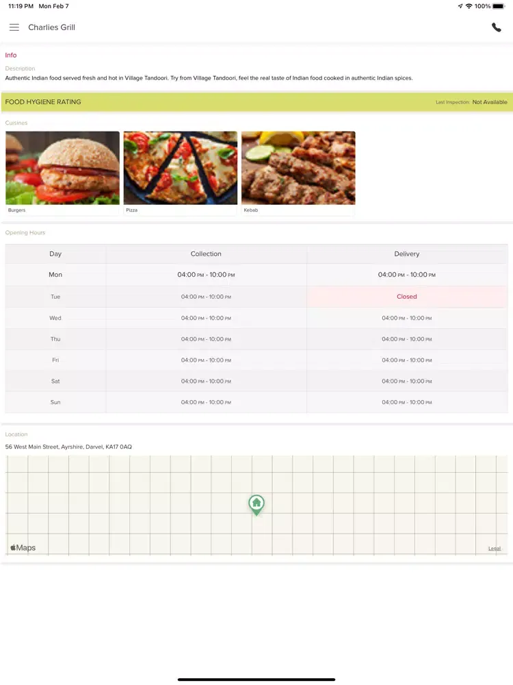 Charlies Grill iPad  Ekran Görüntüleri