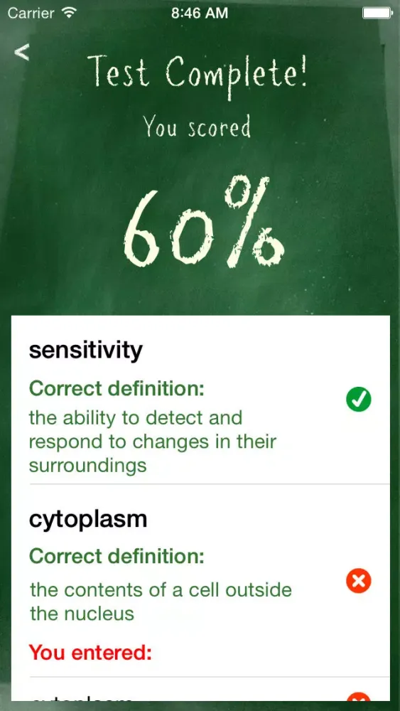 Ảnh chụp màn hình của Dr. P GCSE and iGCSE Biology Definitions Revision