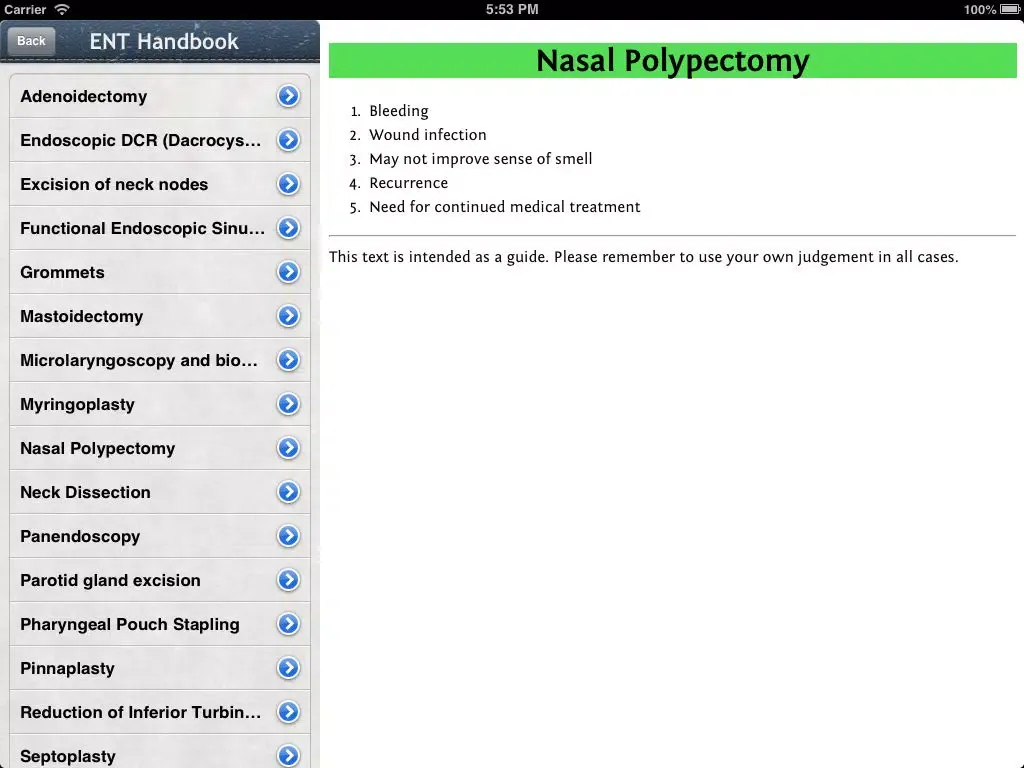 ENT Surgery Handbook iPad  سکرین شاٹس
