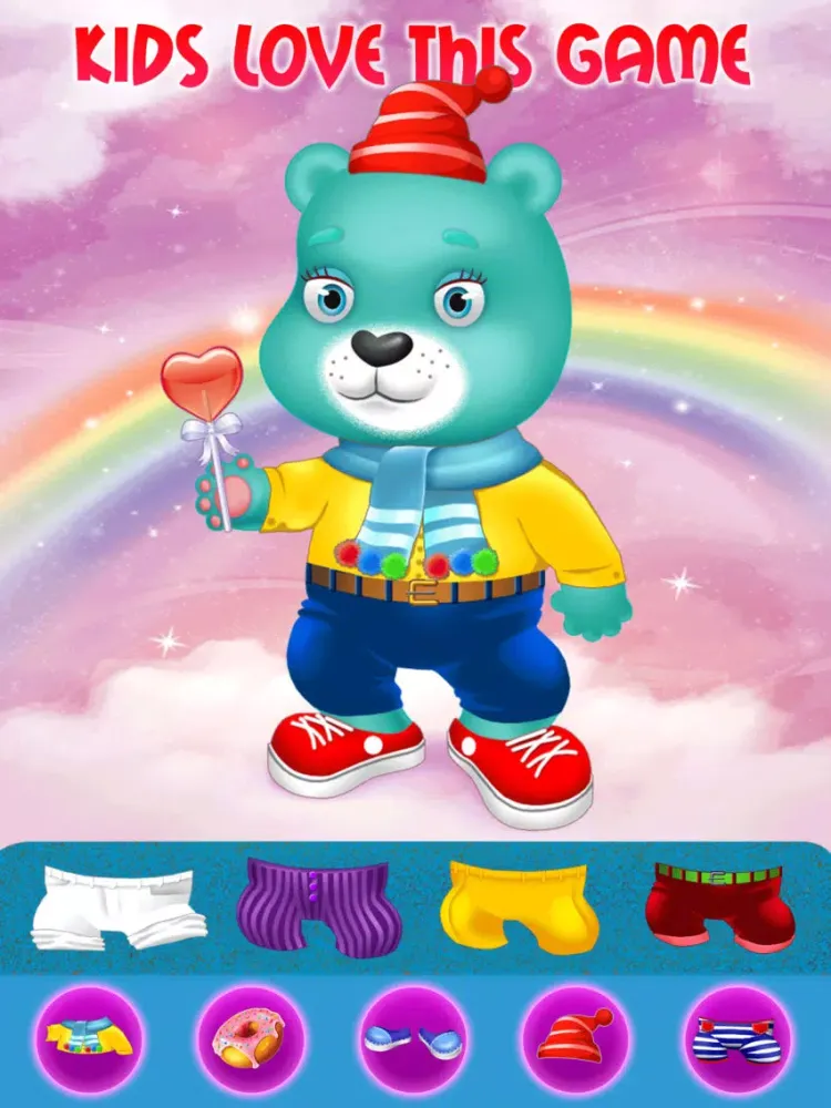 Copy and Care For My Cute Little Rainbow Bears - Educational Fashion Studio Dress Up Free Game iPad  سکرین شاٹس