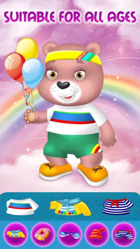 Copy and Care For My Cute Little Rainbow Bears - Educational Fashion Studio Dress Up Free Game سکرین شاٹس