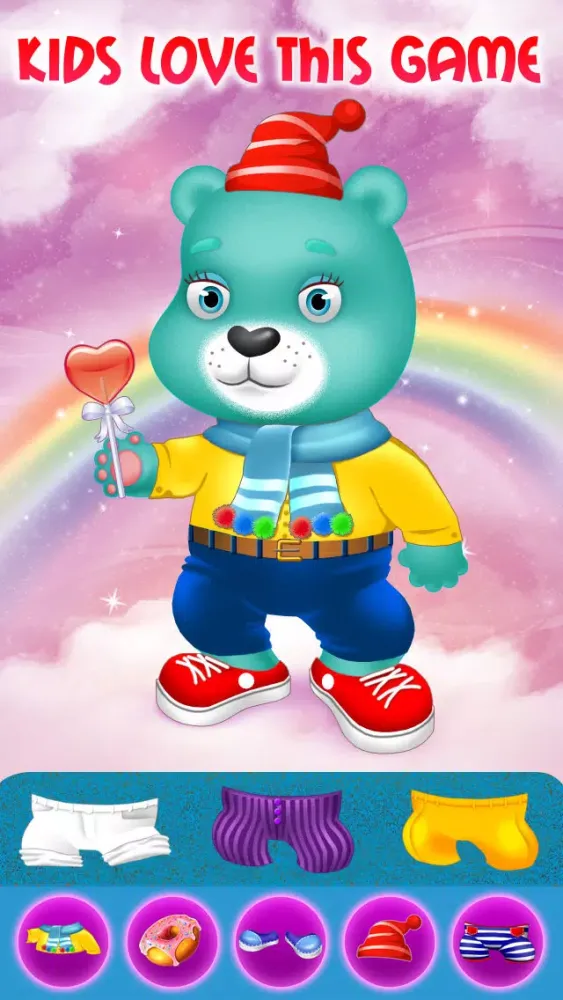 Copy and Care For My Cute Little Rainbow Bears - Educational Fashion Studio Dress Up Free Game سکرین شاٹس