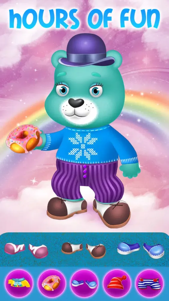 Copy and Care For My Cute Little Rainbow Bears - Educational Fashion Studio Dress Up Free Game سکرین شاٹس