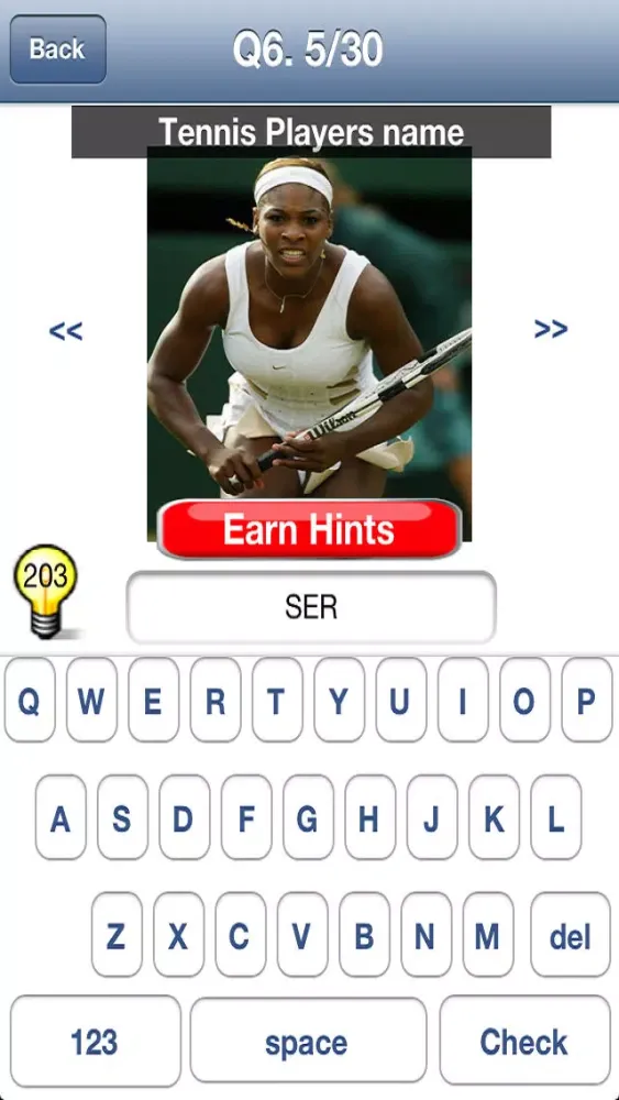 Captures d'écran de Tennis Quiz - Grand Slam Edition