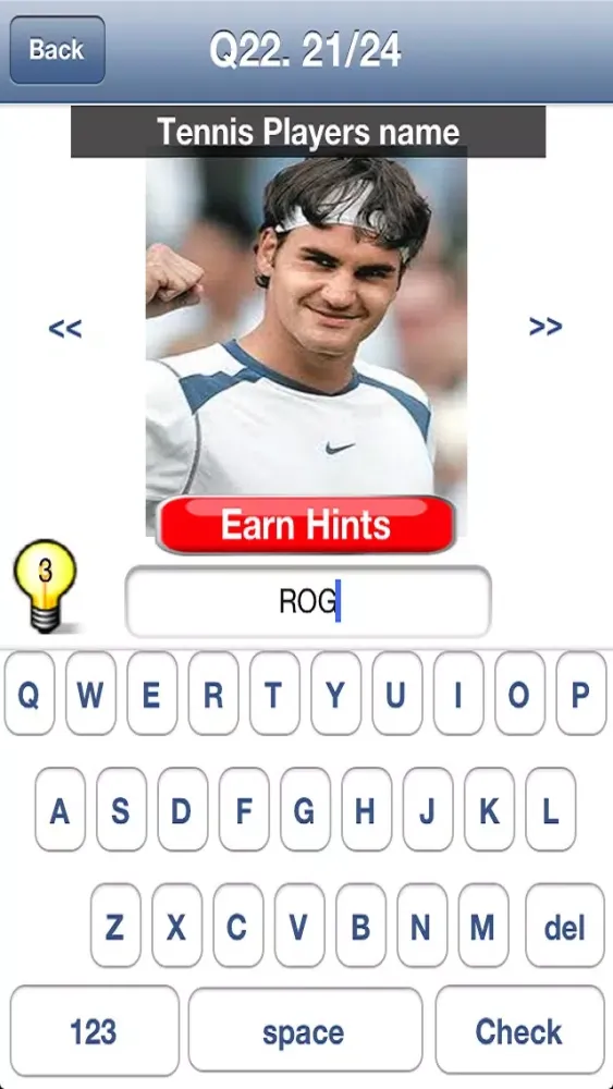 Captures d'écran de Tennis Quiz - Grand Slam Edition