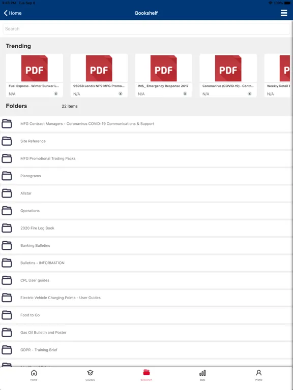 Ảnh chụp màn hình của MFG Mobile Console iPad 