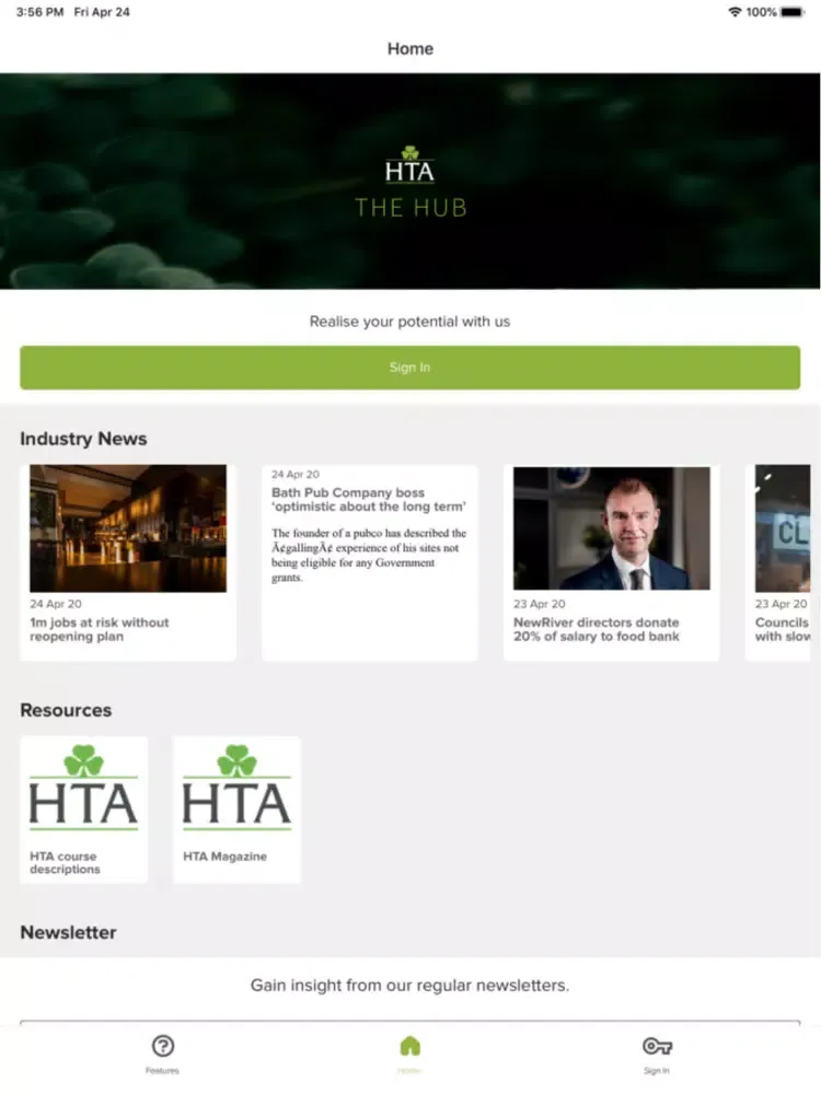 HTA - The Hub iPad  Screenshots