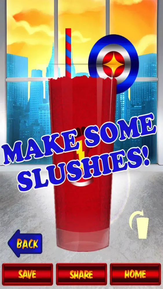 Screenshot di The Amazing Superheroes And Legends Club Frozen Slushies Maker Game Free App