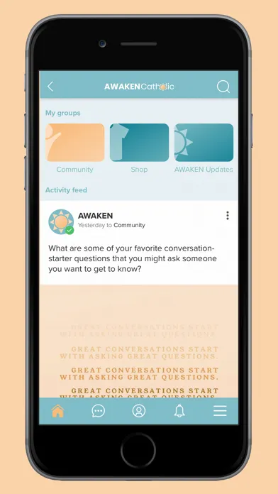 Tangkapan layar The Awaken App