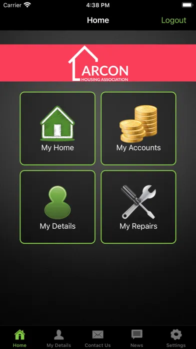 Arcon Customer App Screenshots