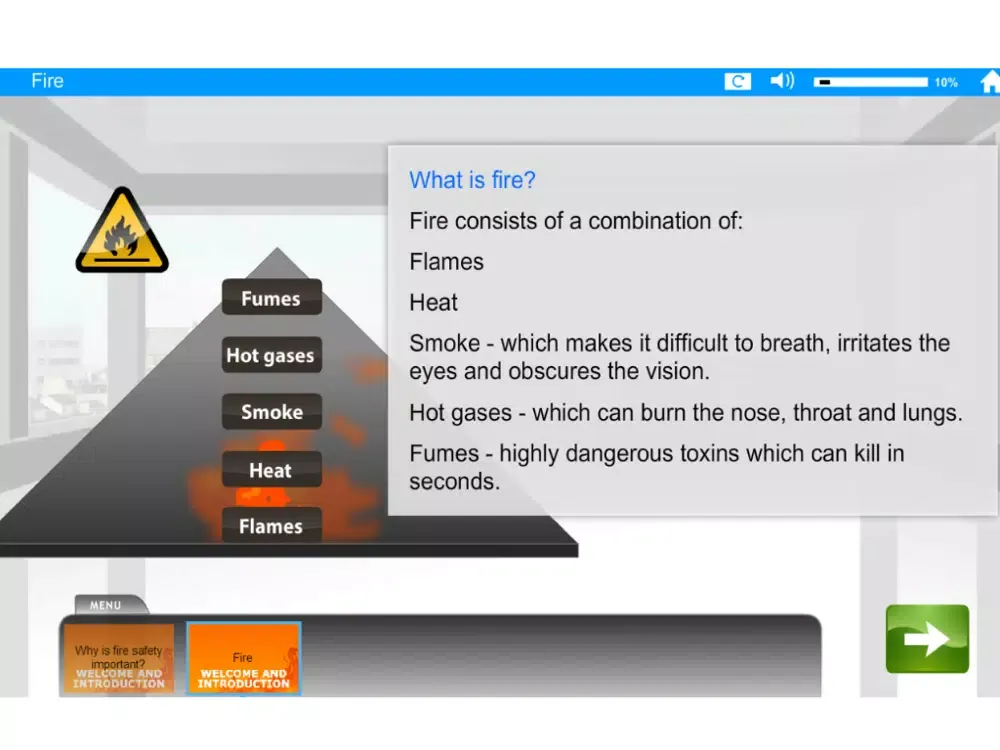 Zrzuty ekranu Fire Safety e-Learning Pro iPad 