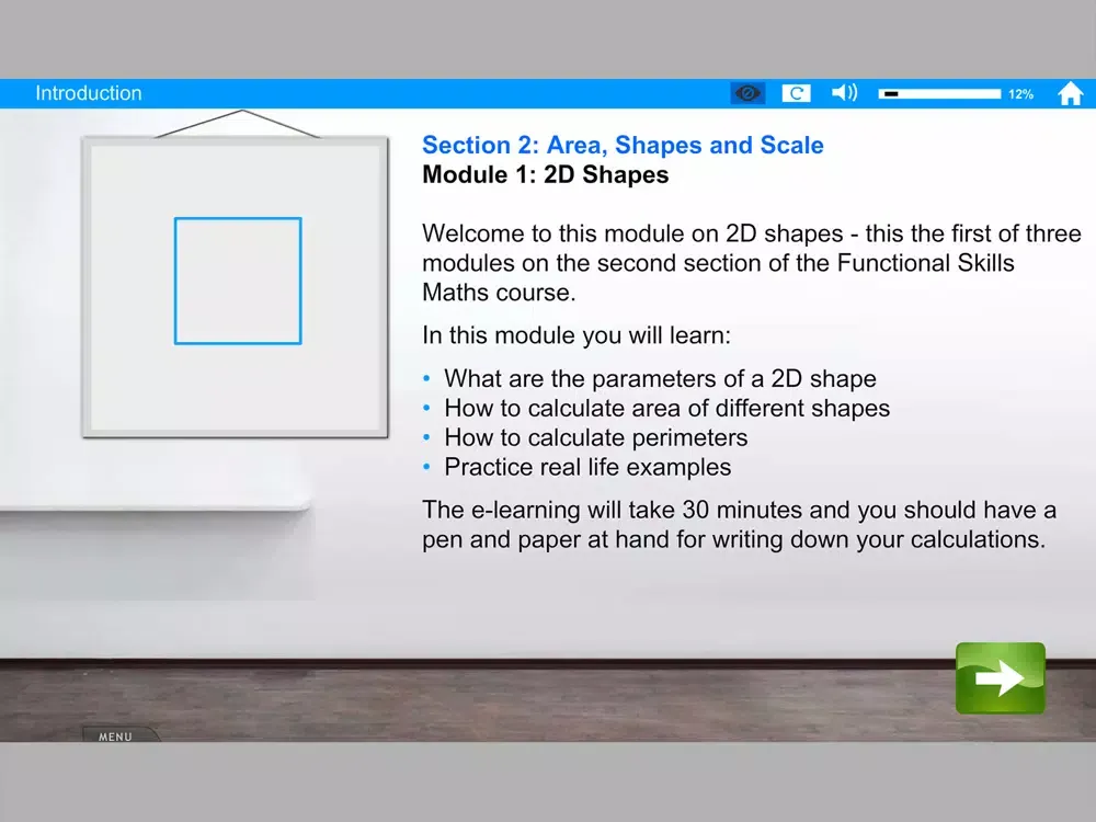 Tangkapan skrin Functional Skills Maths 2D Shapes iPad