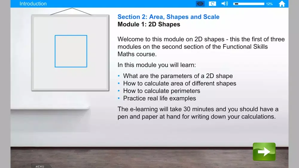 Tangkapan skrin Functional Skills Maths 2D Shapes