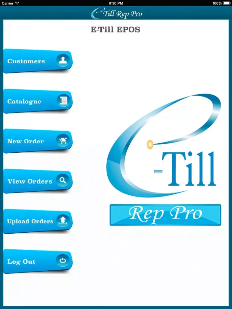 Tangkapan layar E-Till Rep Pro iPad 