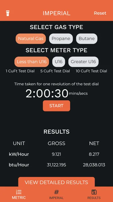 Tangkapan layar ESC Gas Flow Rate Calculator