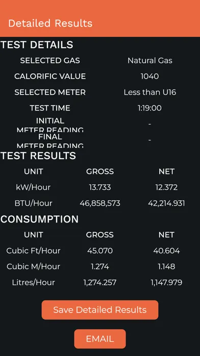 Tangkapan layar ESC Gas Flow Rate Calculator
