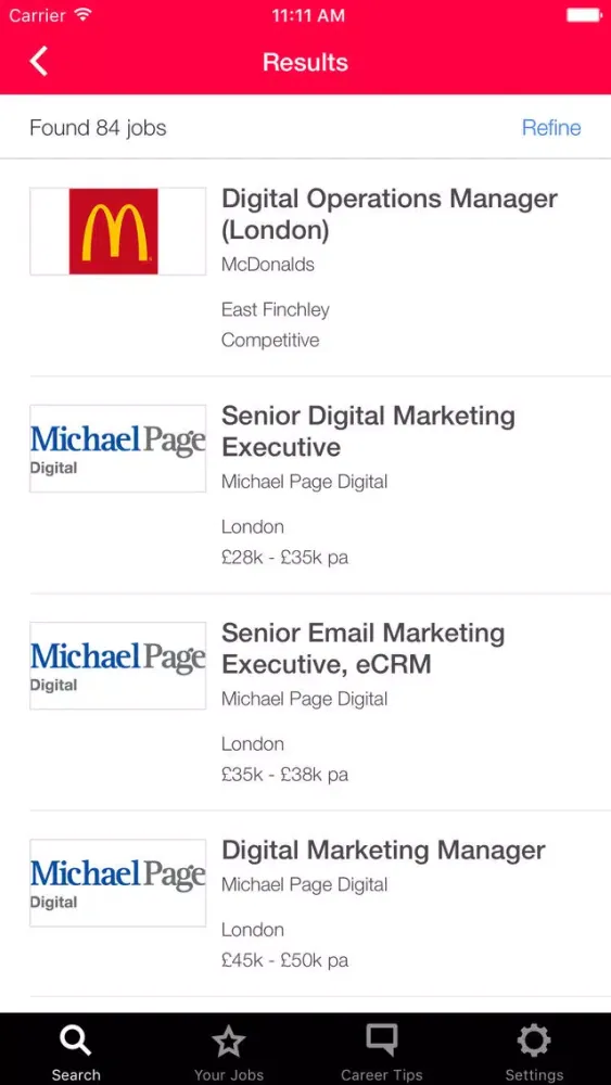 Capturas de pantalla de Econsultancy Jobs