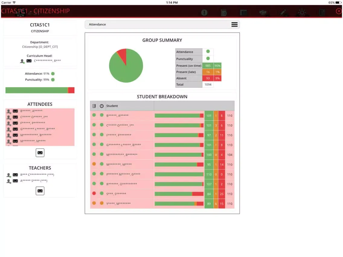 e-StudentTracker iPad 应用截图