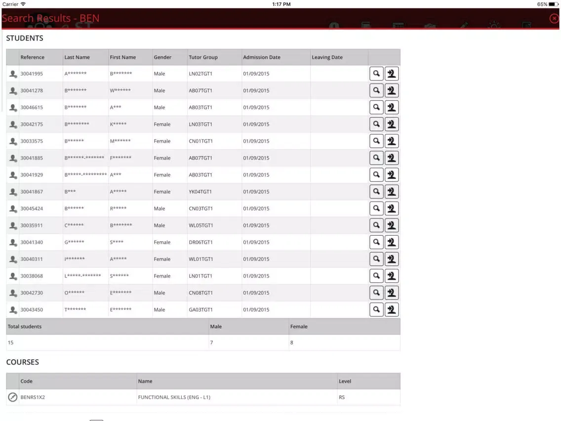e-StudentTracker iPad 应用截图