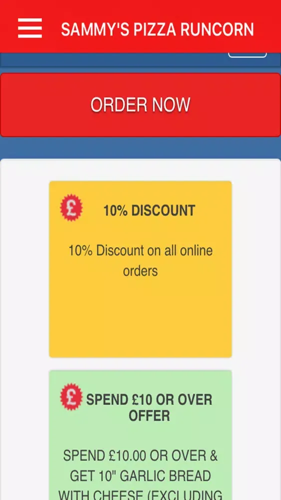 SAMMYS PIZZA RUNCORN应用截图