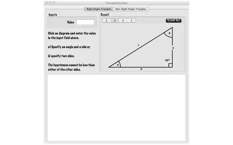 Ảnh chụp màn hình của Triangles Calculator