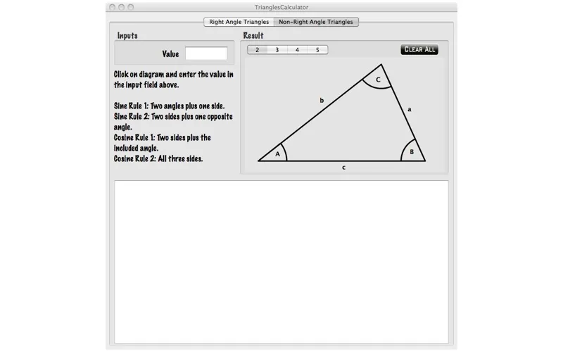 Ảnh chụp màn hình của Triangles Calculator