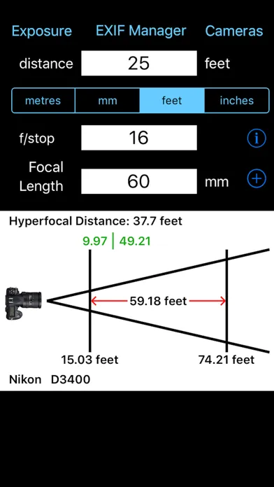 Depth Of Field Calculator স্ক্রিনশট