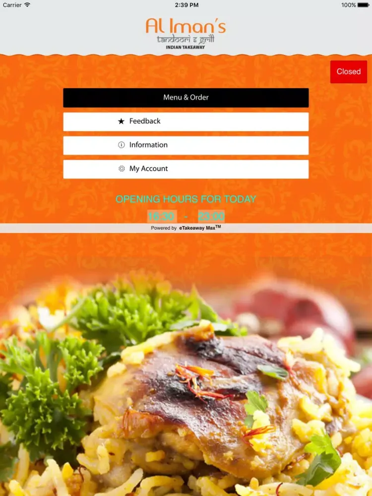 Скриншоты Alimans Indian Takeaway iPad 