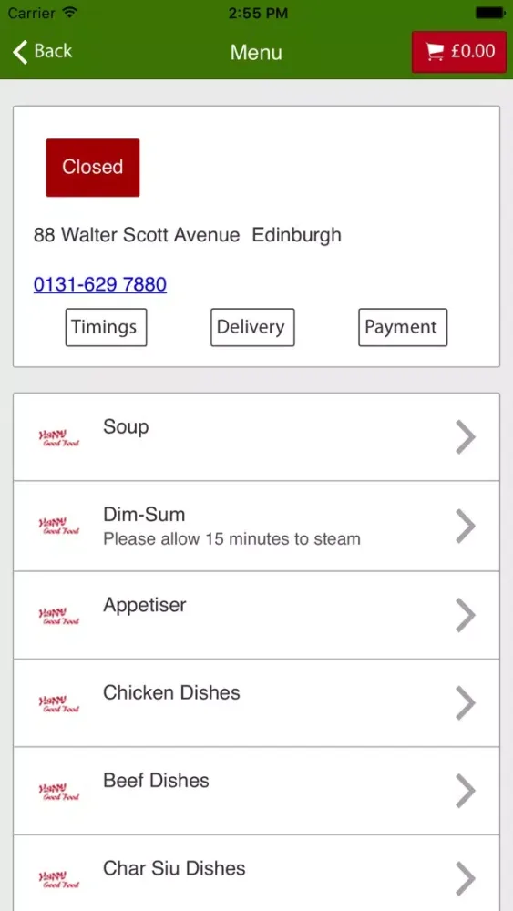 Happy Good Food Edinburgh 스크린샷
