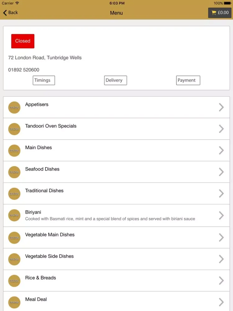 Just Spice Takeaway iPad  سکرین شاٹس