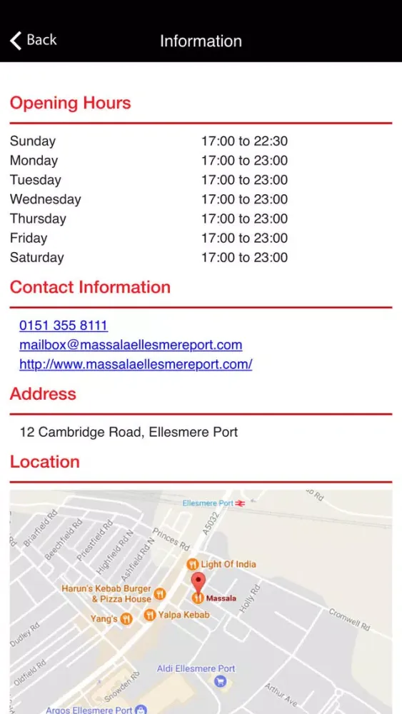 Tangkapan layar Massala Ellesmere Port